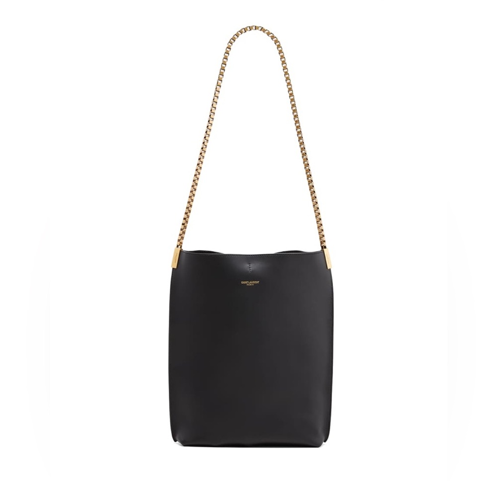 Saint Laurent YSL Suzanne Small Hobo Black Gold Chain Shoulder Bag